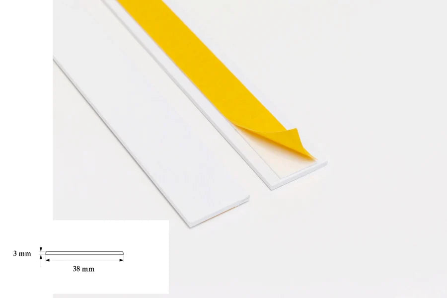 Self Adhesive PVC Flat Bar Cover Strip (1m) – Peel & Stick Trim in Black or White