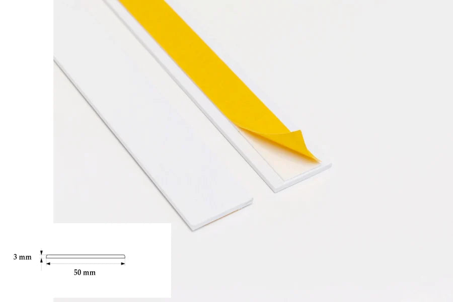 Self Adhesive PVC Flat Bar Cover Strip (1m) – Peel & Stick Trim in Black or White