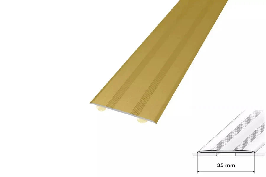 35mm Self-Adhesive Anodised Aluminium Door Threshold Strip (930mm) – Floor Transition Trim in Silver, Gold or Champagne