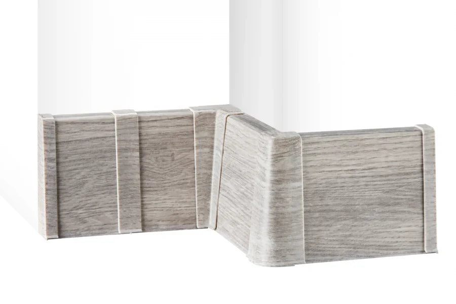 75mm PVC Skirting Board Cable Cover, 2500mm Flexible-Edge Wall Trim in Wood Effect Finishes