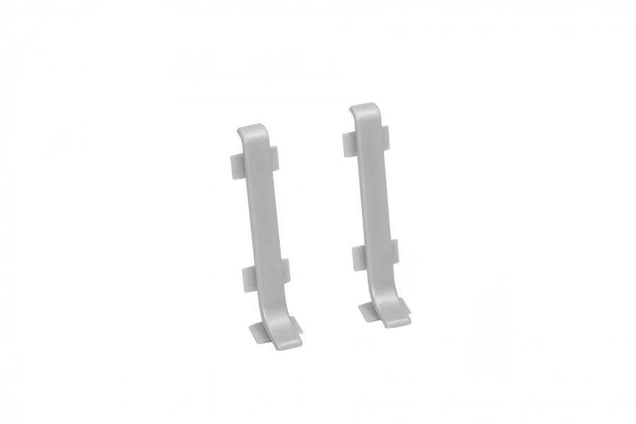 59mm Silver Anodised Aluminium Skirting Board, 2500mm Wall–Floor Trim