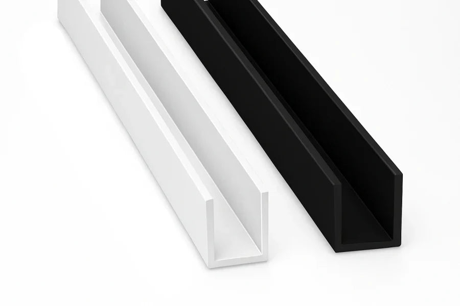Rigid PVC U Channel Trim 1m (1000mm) – Board & Panel Edge Protector in Black or White