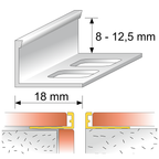 PVC L-Angle Tile Edge Trim 2.5m – Straight Finish Profile for Walls & Floors (8–12.5mm)