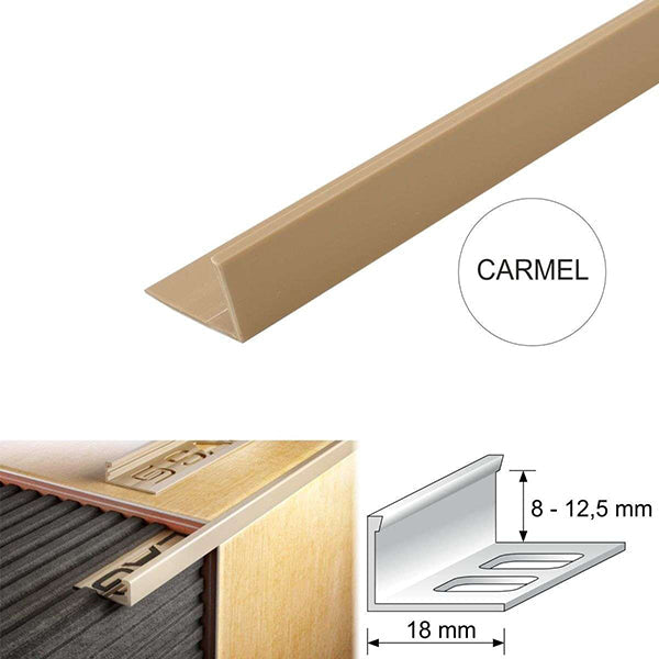 PVC L-Angle Tile Edge Trim 2.5m – Straight Finish Profile for Walls & Floors (8–12.5mm)