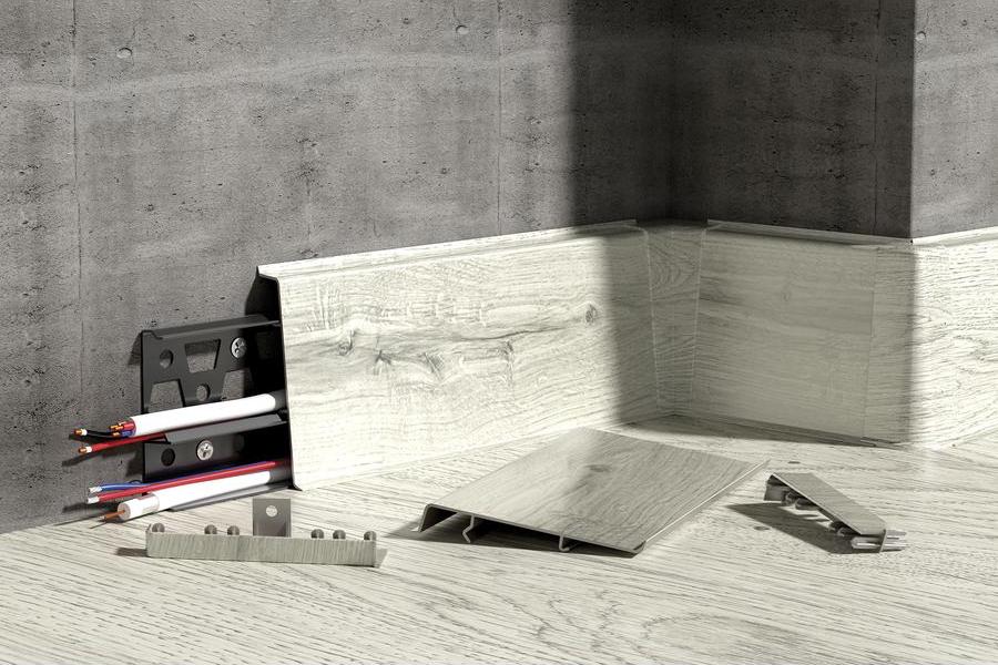 75mm PVC Skirting Board Cable Cover, 2500mm Flexible-Edge Wall Trim in Wood Effect Finishes