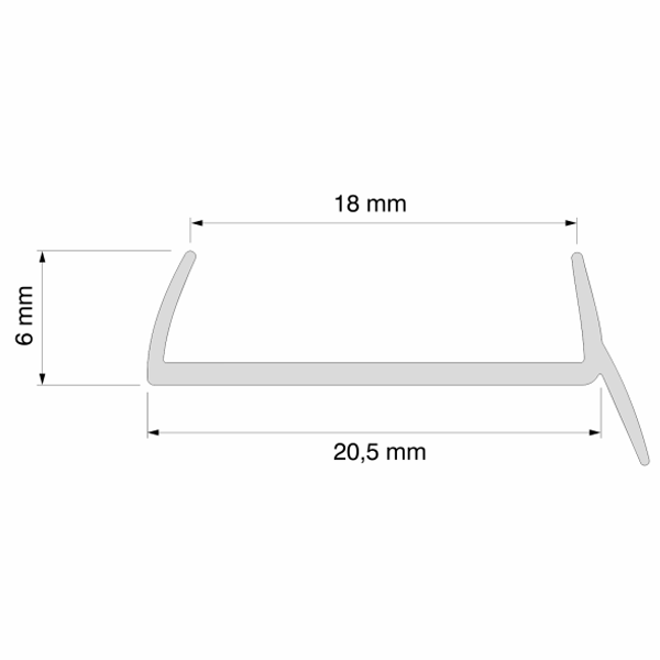Kitchen Kickboard Sealing Strip for 18mm Panels – PVC Plinth Moisture Barrier, Push-Fit Seal