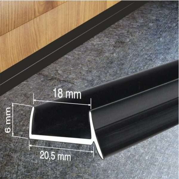 Kitchen Kickboard Sealing Strip for 18mm Panels – PVC Plinth Moisture Barrier, Push-Fit Seal
