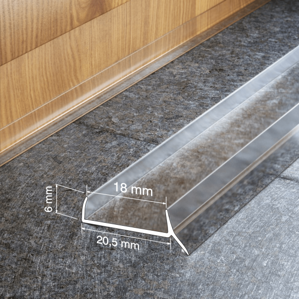 Kitchen Kickboard Sealing Strip for 18mm Panels – PVC Plinth Moisture Barrier, Push-Fit Seal