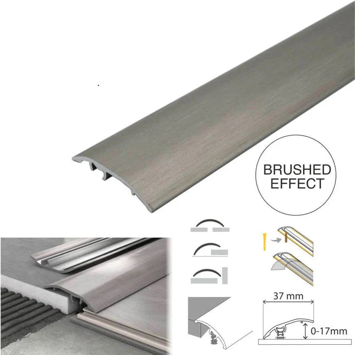 Adjustable Aluminium Floor Threshold Strip – 37mm Multi Purpose Transition Bar