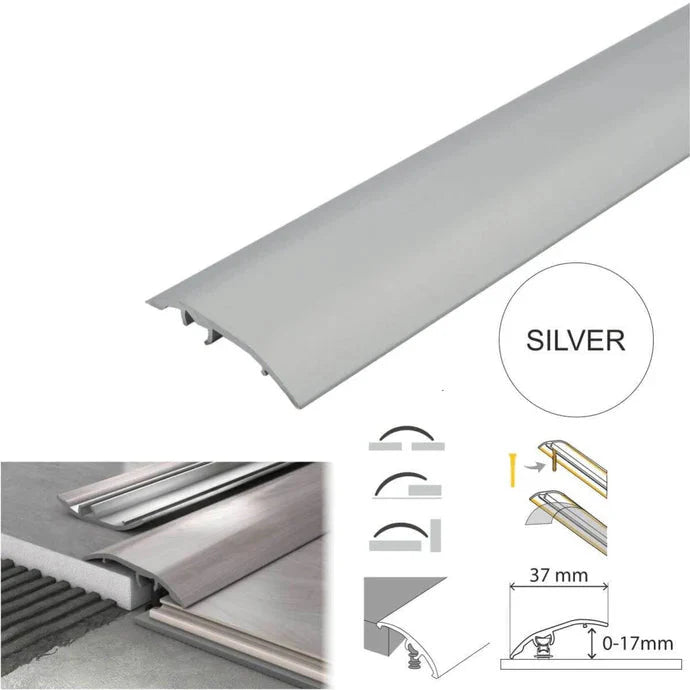Adjustable Aluminium Floor Threshold Strip – 37mm Multi Purpose Transition Bar