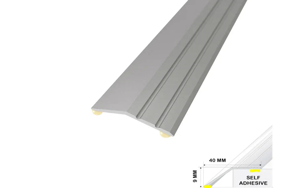 900mm Self-Adhesive Aluminium Ramp Door Threshold Strip – 40mm Wide x 9mm High, Silver, Gold or Champagne