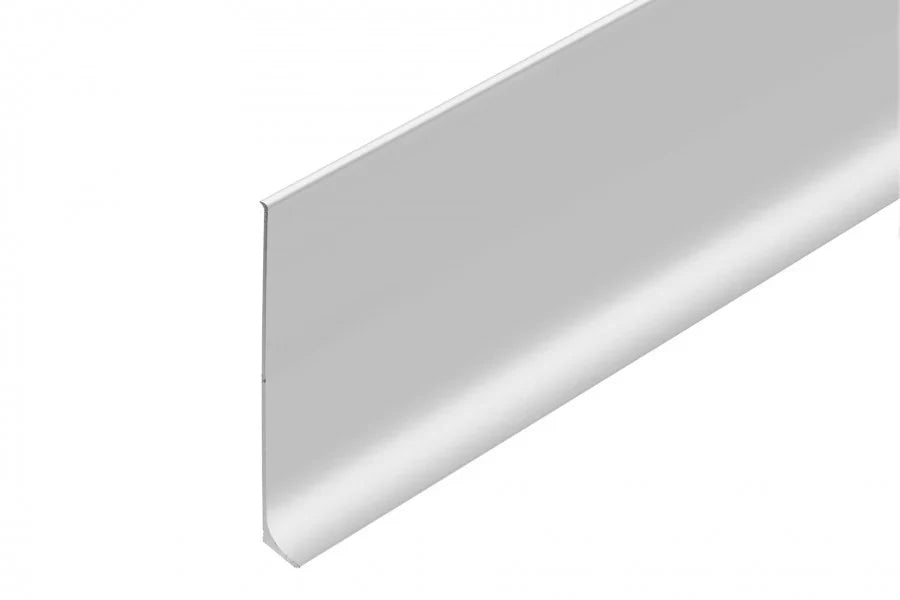 59mm Silver Anodised Aluminium Skirting Board, 2500mm Wall–Floor Trim