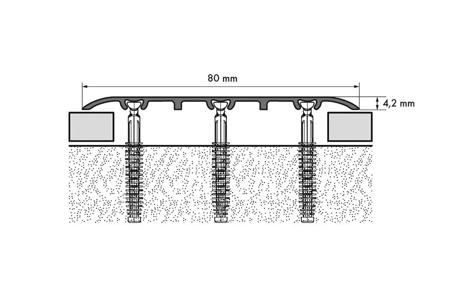 80mm Anodised Aluminium Door Floor Threshold Strip (930mm) – Silver, Gold or Champagne