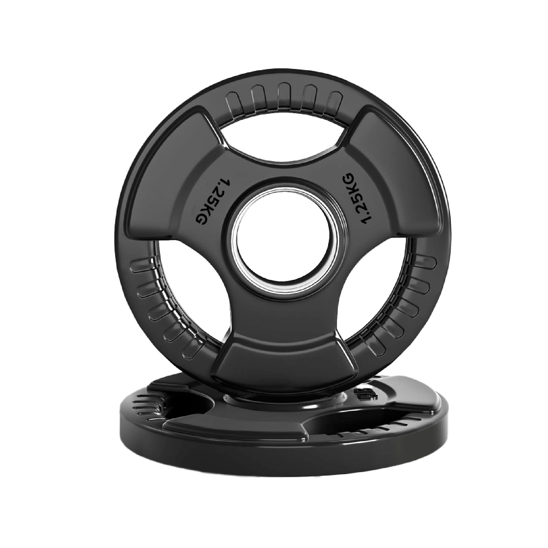 Tri-Grip Olympic Weight Plate for Strength & Resistance Training – Rubber Coated