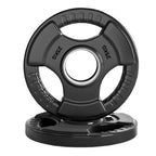 Tri-Grip Olympic Weight Plate for Strength & Resistance Training – Rubber Coated