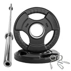 Tri-Grip Olympic Weight Plate for Strength & Resistance Training – Rubber Coated