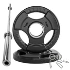 Tri-Grip Olympic Weight Plate for Strength & Resistance Training – Rubber Coated