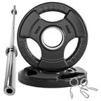 Tri-Grip Olympic Weight Plate for Strength & Resistance Training – Rubber Coated