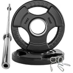 Tri-Grip Olympic Weight Plate for Strength & Resistance Training – Rubber Coated