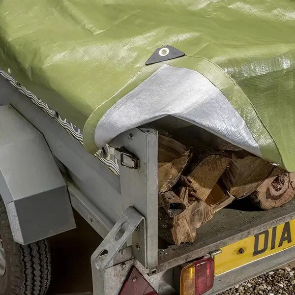 270GSM Green & Silver Tarpaulin – Heavy Duty Waterproof Reinforced Sheet