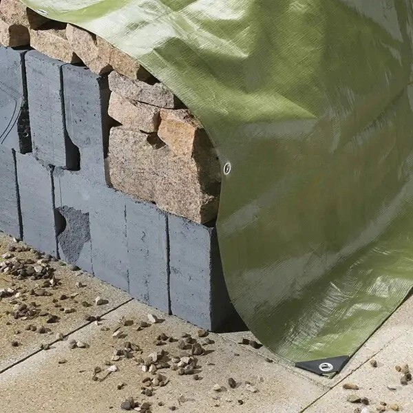 270GSM Green & Silver Tarpaulin – Heavy Duty Waterproof Reinforced Sheet