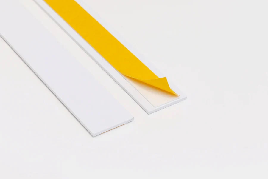 Self Adhesive PVC Flat Bar Cover Strip (1m) – Peel & Stick Trim in Black or White