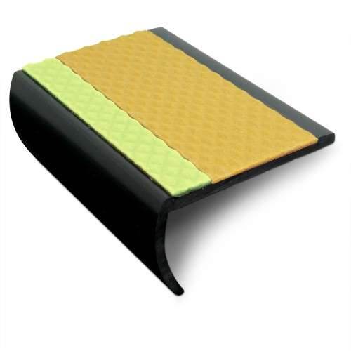 65 x 36mm Tredsafe Aluminator PVC Stair Nosing With Non Slip Insert and Glow Strip