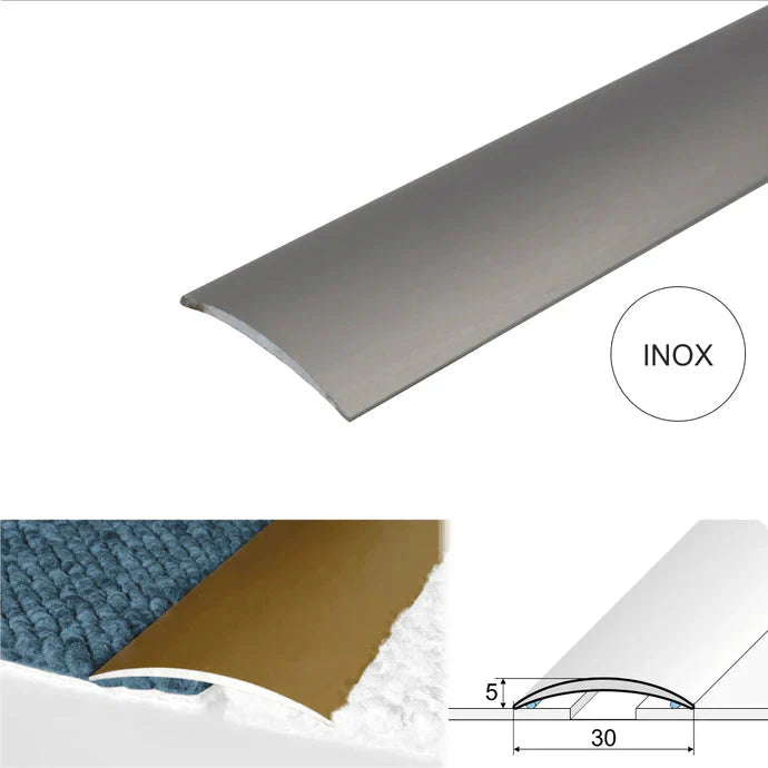 30mm Flat Aluminium Self Adhesive Floor Transition Strip for Same or Slightly Uneven Surfaces