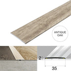 Wood Effect Flat Floor Threshold 35mm – Self Adhesive Aluminium Door Strip