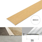 Wood Effect Flat Floor Threshold 35mm – Self Adhesive Aluminium Door Strip