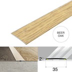 Wood Effect Flat Floor Threshold 35mm – Self Adhesive Aluminium Door Strip