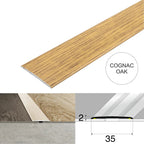 Wood Effect Flat Floor Threshold 35mm – Self Adhesive Aluminium Door Strip