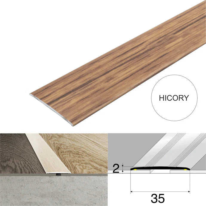 Wood Effect Flat Floor Threshold 35mm – Self Adhesive Aluminium Door Strip