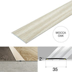 Wood Effect Flat Floor Threshold 35mm – Self Adhesive Aluminium Door Strip
