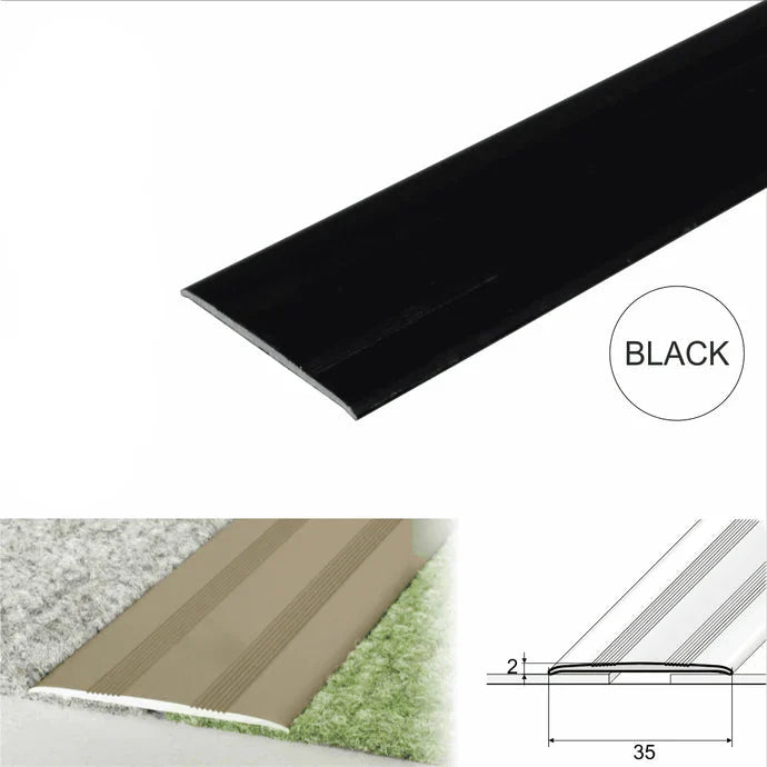 35mm Flat Self Adhesive Aluminium Threshold Strip for Level Floor Transitions