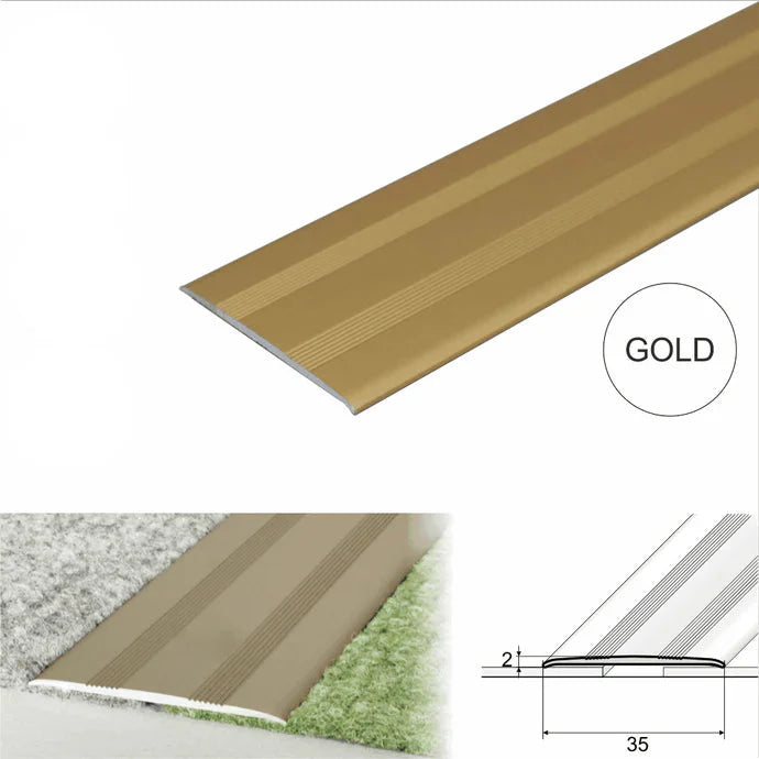 35mm Flat Self Adhesive Aluminium Threshold Strip for Level Floor Transitions