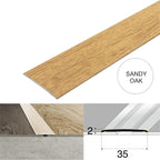 Wood Effect Flat Floor Threshold 35mm – Self Adhesive Aluminium Door Strip