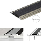 50mm Flat Aluminium Threshold Strip with Anti-Slip Rubber Insert for Floors and Stairs