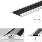 50mm Flat Aluminium Threshold Strip with Anti-Slip Rubber Insert for Floors and Stairs