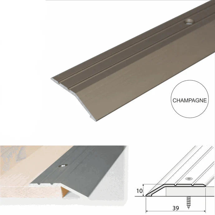 40mm Aluminium Ramp Threshold Strip for Uneven Floor Height Transitions