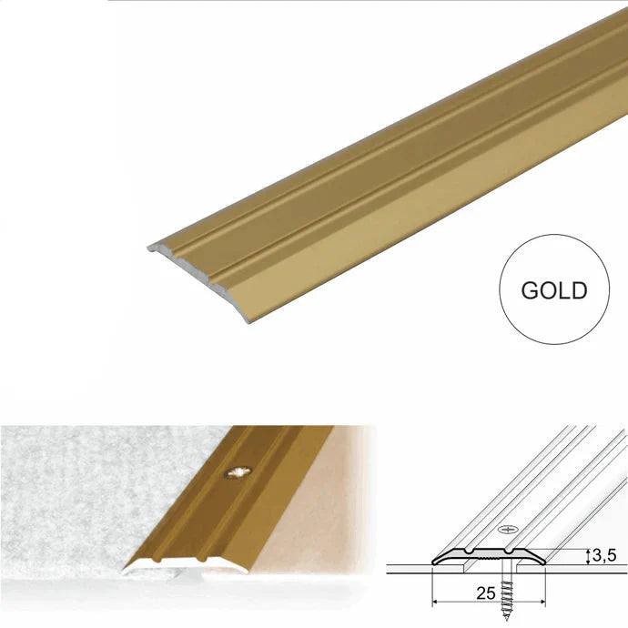 25mm Flat Aluminium Floor Threshold Strip for Same Level Transitions