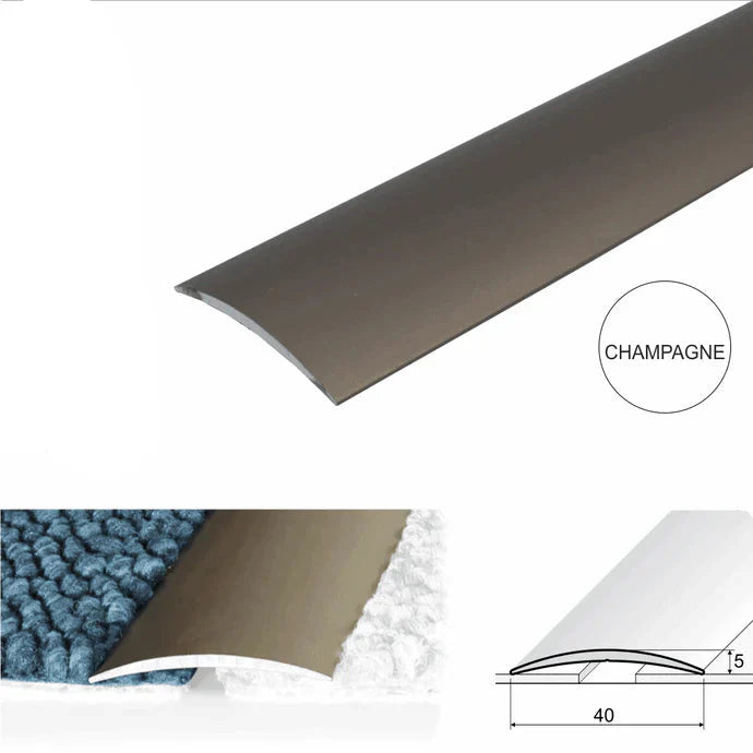 40mm Flat Aluminium Self Adhesive Threshold Strip for Same Level Floor Joins