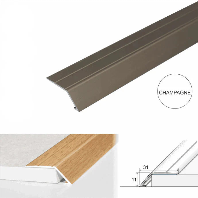 31mm Aluminium Self Adhesive Ramp Threshold Strip for Uneven Floor Joins