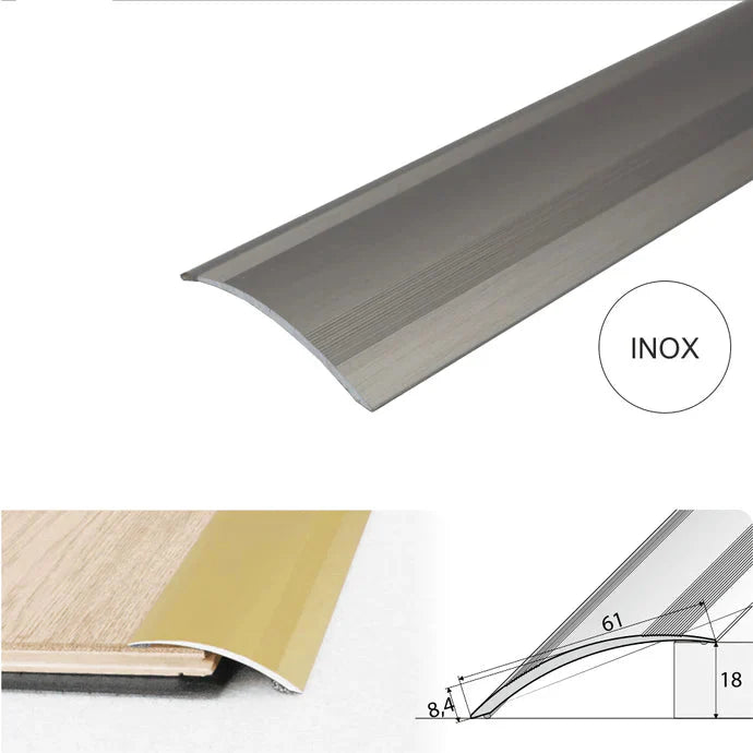 61mm Self Adhesive Aluminium Ramp Threshold Strip for Multi Level Floor Transitions