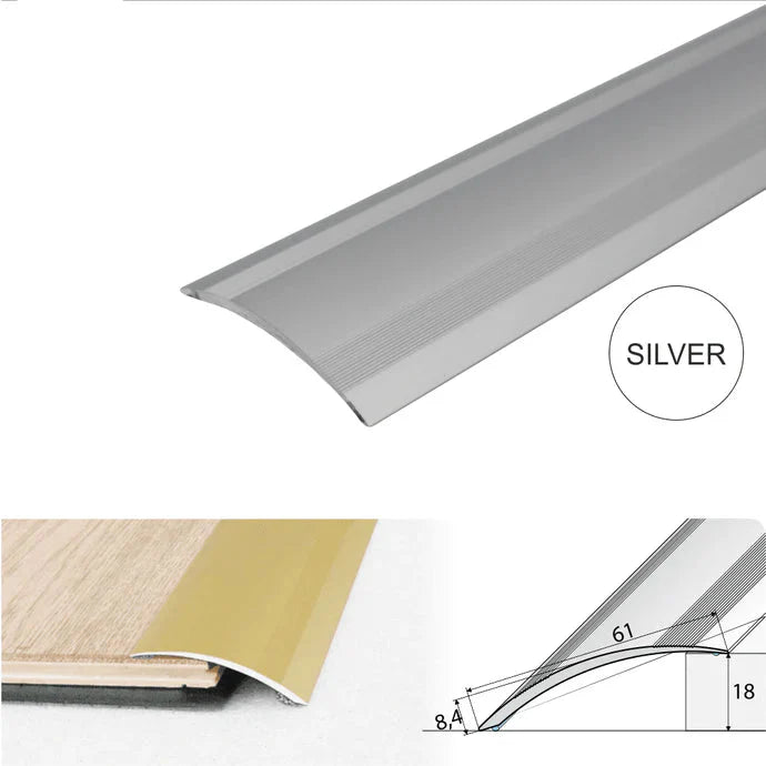 61mm Self Adhesive Aluminium Ramp Threshold Strip for Multi Level Floor Transitions