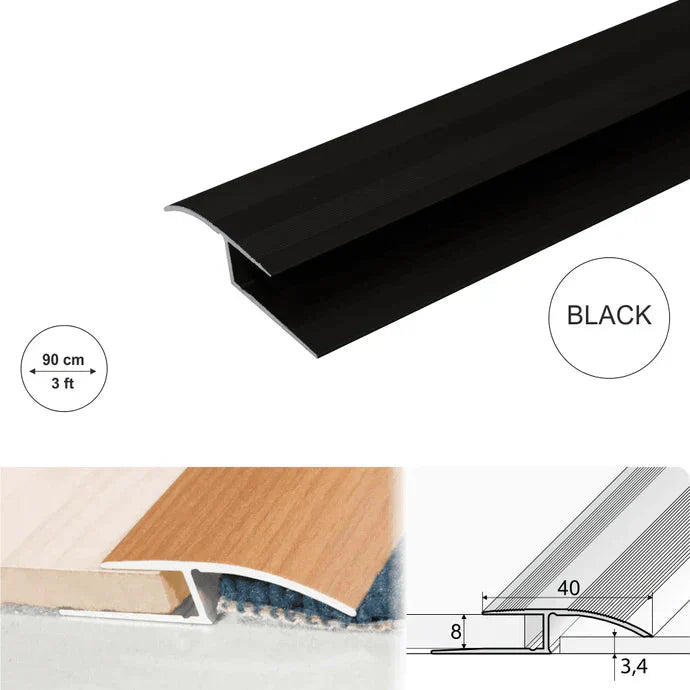 40mm Aluminium Ramp Threshold Strip for Uneven Floor Transitions