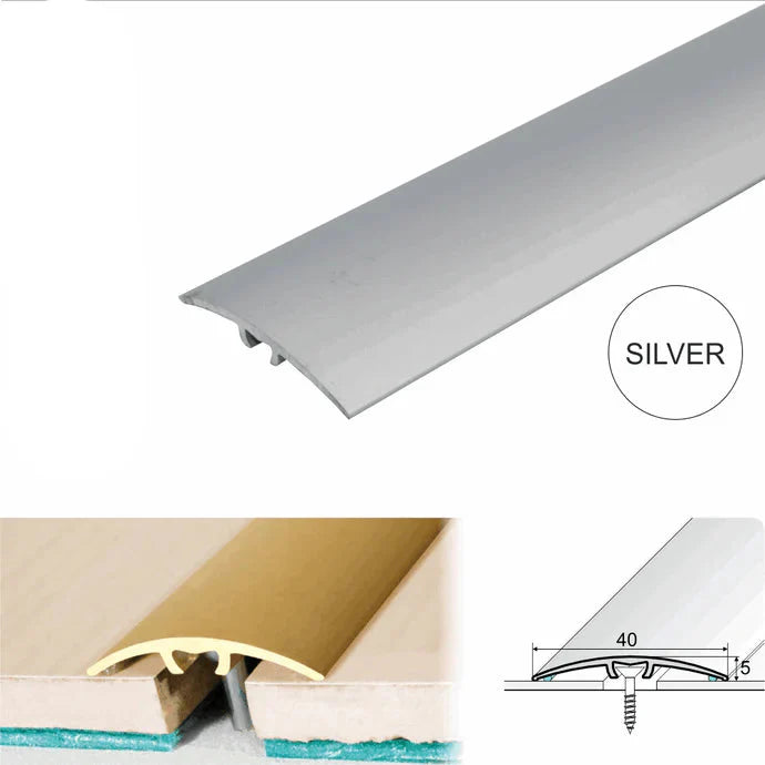 40mm Aluminium Floor Threshold with Concealed Fixings for Doorway Transitions