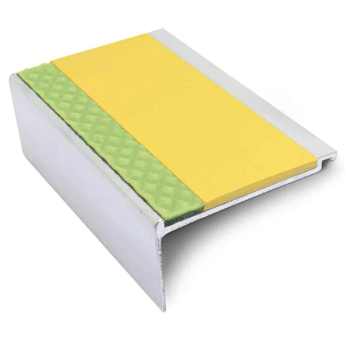 60 × 32mm Aluminator Straight-Edge Aluminium Stair Nosing with Glow-in-the-Dark Anti-Slip Strip