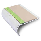 70 × 40mm Aluminator Bullnose Aluminium Stair Nosing with Glow-in-the-Dark Anti-Slip Strip