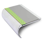 70 × 40mm Aluminator Bullnose Aluminium Stair Nosing with Glow-in-the-Dark Anti-Slip Strip